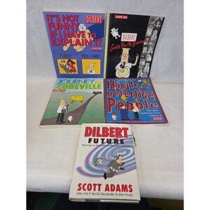 Dilbert Books Comics By Scott Adams Lot of 5 Large Paperback, Dilbert Future HB